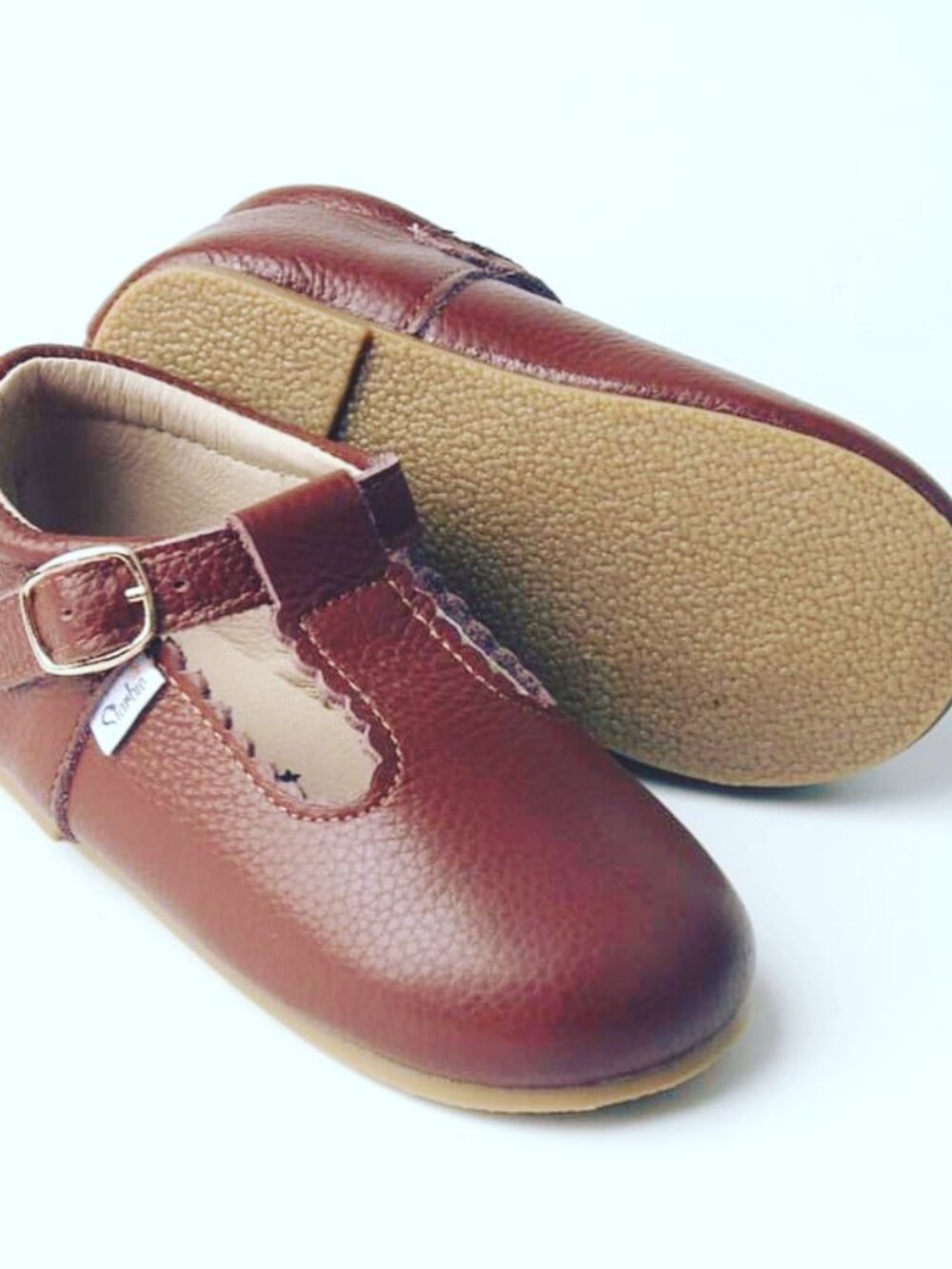 Hard-Sole Toddler Mary Jane Chocolate Brown Baby Shoes Toddler shoes school